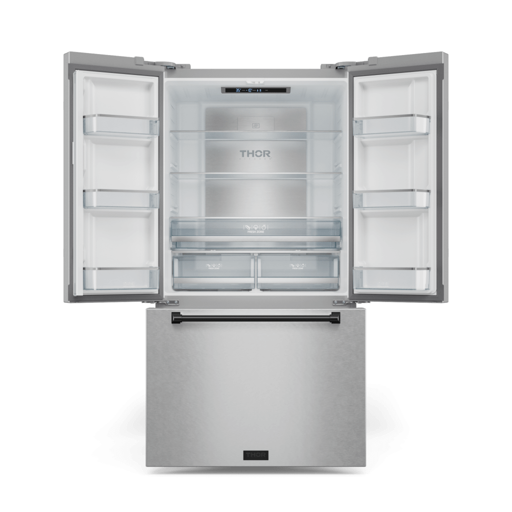 Thor Kitchen RF3621CTD99BLK 36 Inch 20.3 Cu Ft French Door Counter Depth Refrigerator With Ice Maker In Stainless Steel/Black Gordon Ramsay Series - Rf3621Ctd99-Blk