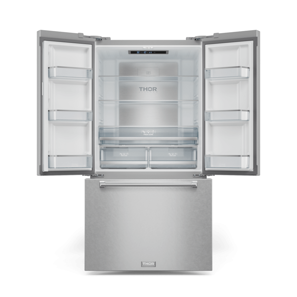 Thor Kitchen RF3621CTD99 36 Inch 20.3 Cu Ft French Door Counter Depth Refrigerator With Ice Maker In Stainless Steel Gordon Ramsay Series - Rf3621Ctd99