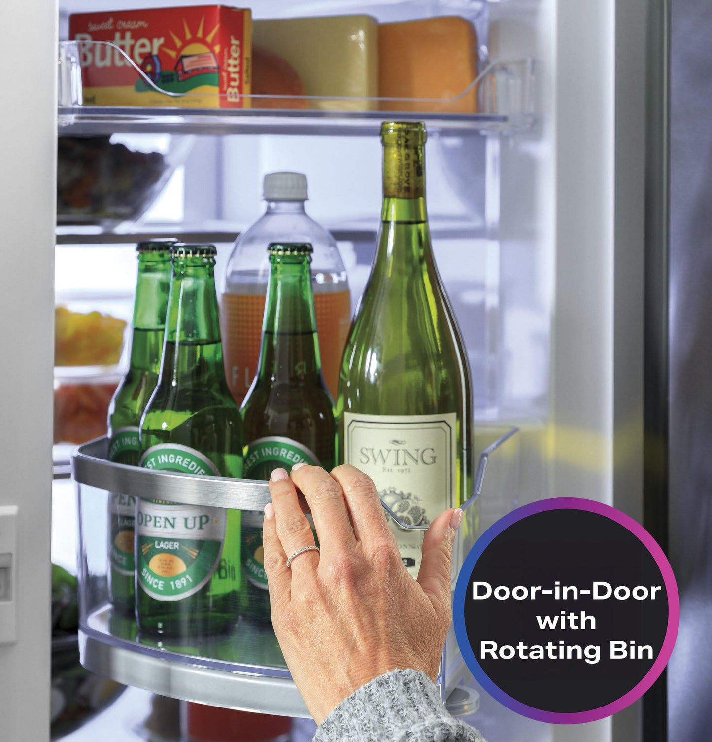 Ge Appliances PXD22BYPFS Ge Profile™ 22.4 Cu. Ft. Smart Counter-Depth Fingerprint Resistant 4-Door French-Door Refrigerator With Door In Door