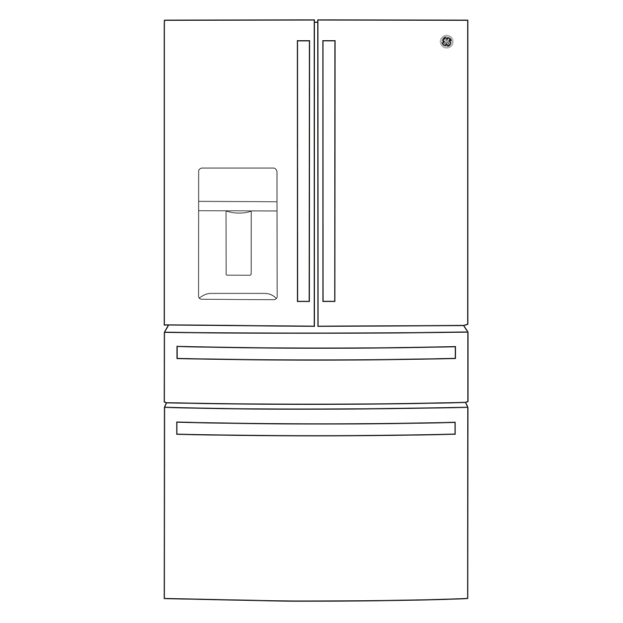 Ge Appliances PXD22BYPFS Ge Profile™ 22.4 Cu. Ft. Smart Counter-Depth Fingerprint Resistant 4-Door French-Door Refrigerator With Door In Door