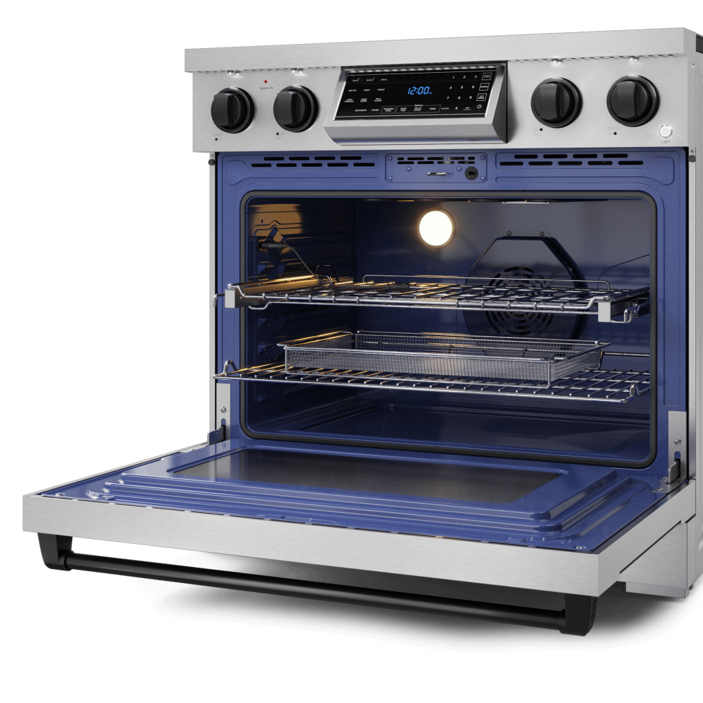 Thor Kitchen RSE36BLK 36 Inch Professional Electric Range With Tilt Panel Touch Control In Stainless Steel/Black Gordon Ramsay Series - Rse36-Blk