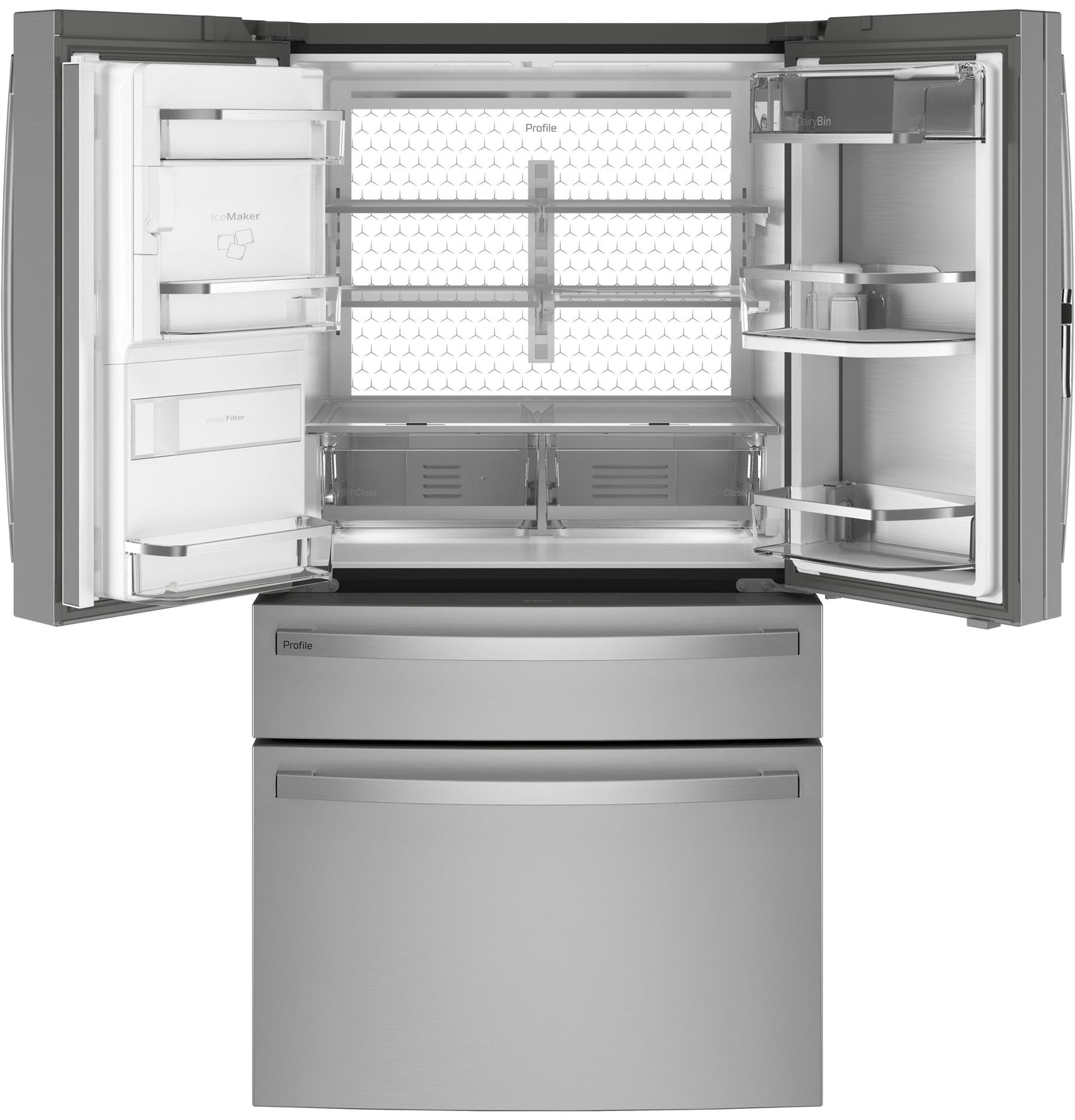 Ge Appliances PXD22BYPFS Ge Profile™ 22.4 Cu. Ft. Smart Counter-Depth Fingerprint Resistant 4-Door French-Door Refrigerator With Door In Door