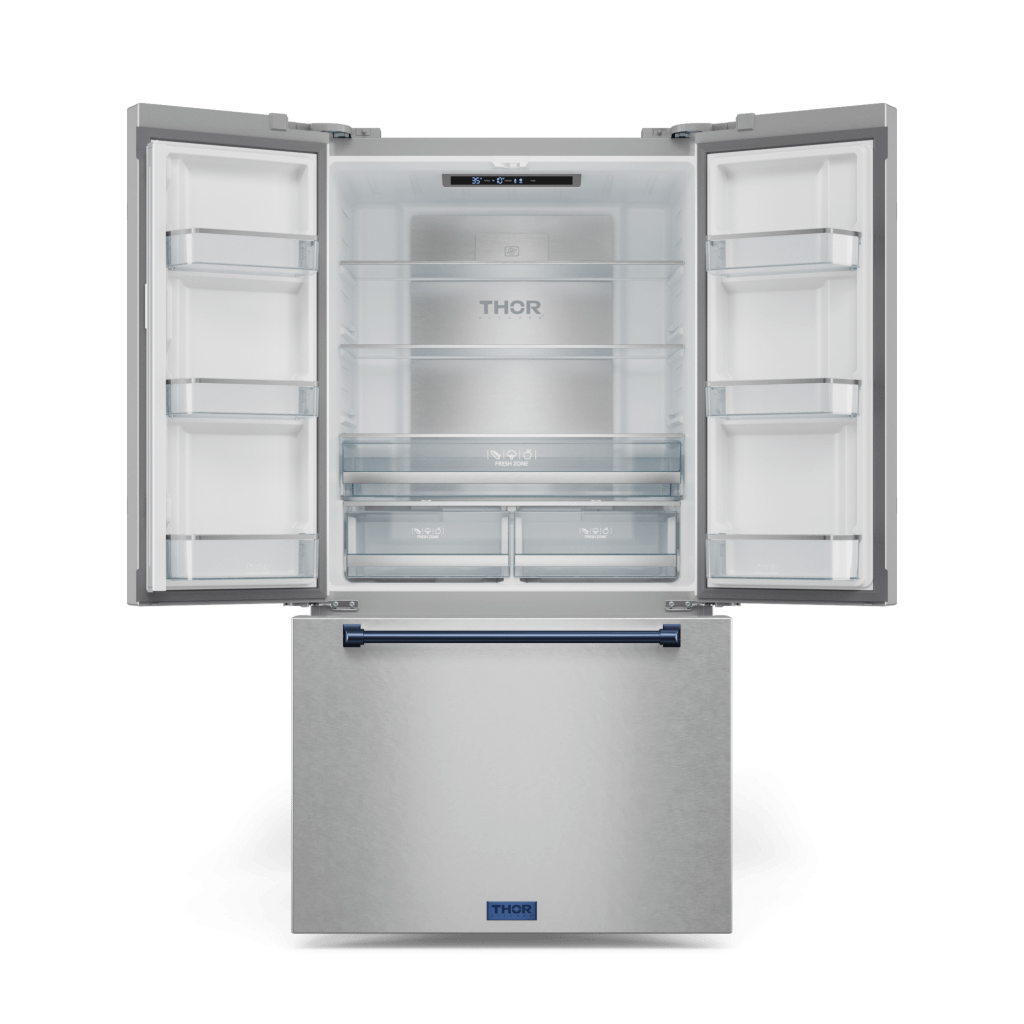 Thor Kitchen RF3621CTD99BLU 36 Inch 20.3 Cu Ft French Door Counter Depth Refrigerator With Ice Maker In Stainless Steel/Navy Blue Gordon Ramsay Series - Rf3621Ctd99-Blu