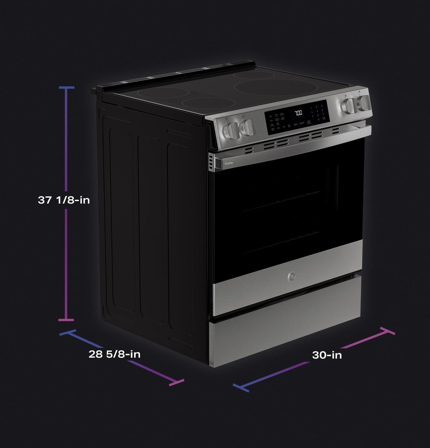 Ge Appliances PHS700AYFS Ge Profile™ Energy Star® 30" Smart Slide-In Induction And Convection Range With No Preheat Air Fry And Easywash™ Oven Tray