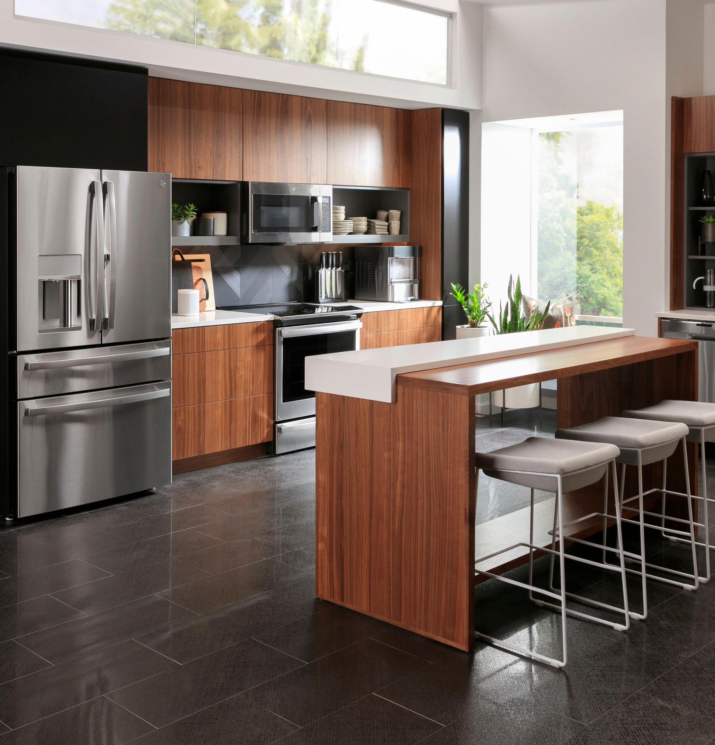 Ge Appliances PXD22BYPFS Ge Profile™ 22.4 Cu. Ft. Smart Counter-Depth Fingerprint Resistant 4-Door French-Door Refrigerator With Door In Door