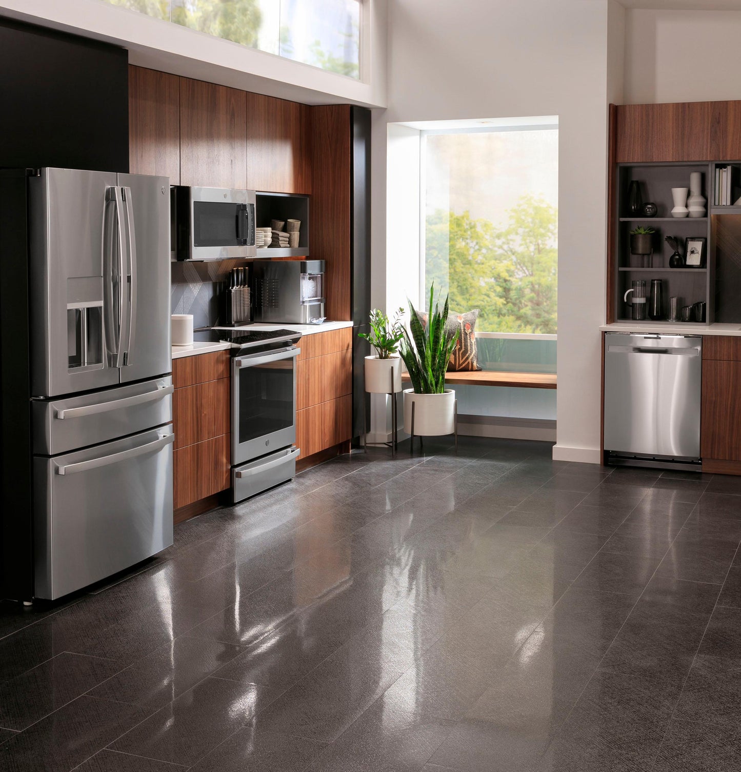 Ge Appliances PXD22BYPFS Ge Profile™ 22.4 Cu. Ft. Smart Counter-Depth Fingerprint Resistant 4-Door French-Door Refrigerator With Door In Door