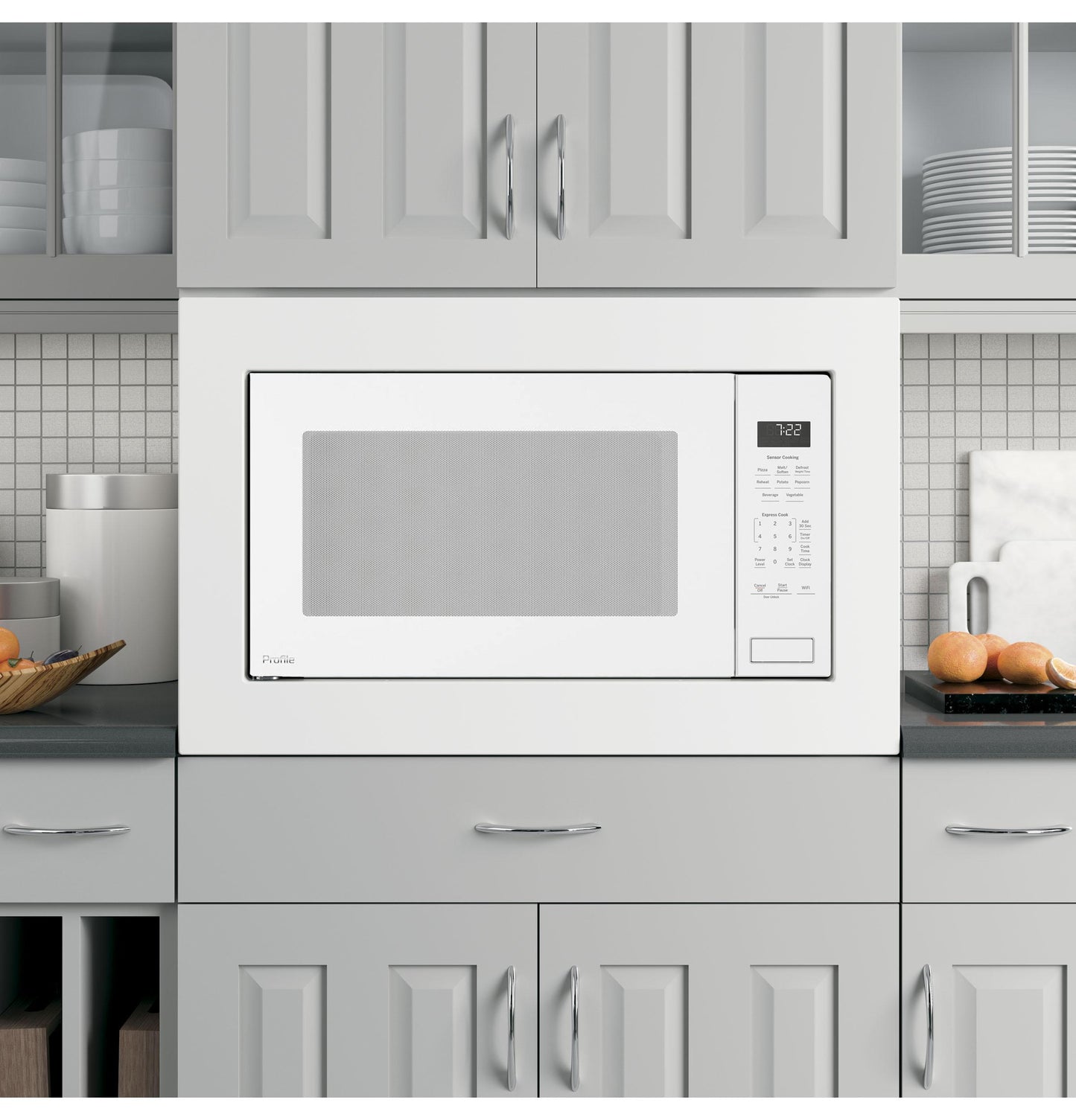 Ge Appliances PCWK22U1WWW Ge Profile™ 2.2 Cu. Ft. Built-In Sensor Microwave Oven