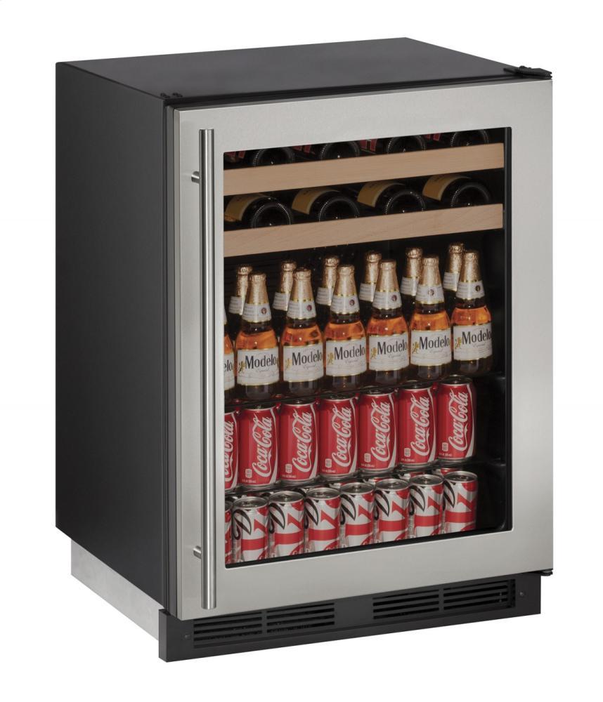 U-Line 1224BEVS00A 24" Beverage Center Stainless Frame Field Reversible