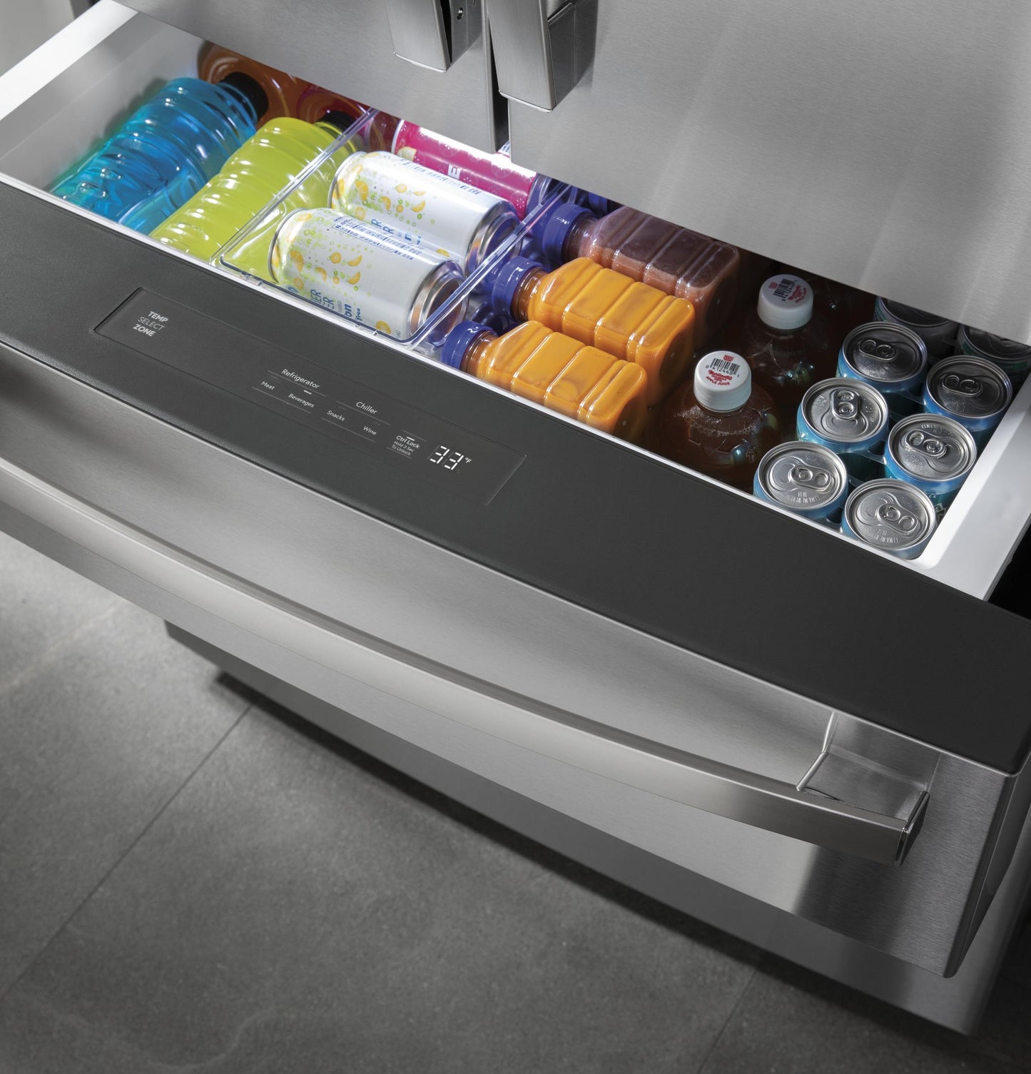 Ge Appliances PXD22BYPFS Ge Profile™ 22.4 Cu. Ft. Smart Counter-Depth Fingerprint Resistant 4-Door French-Door Refrigerator With Door In Door