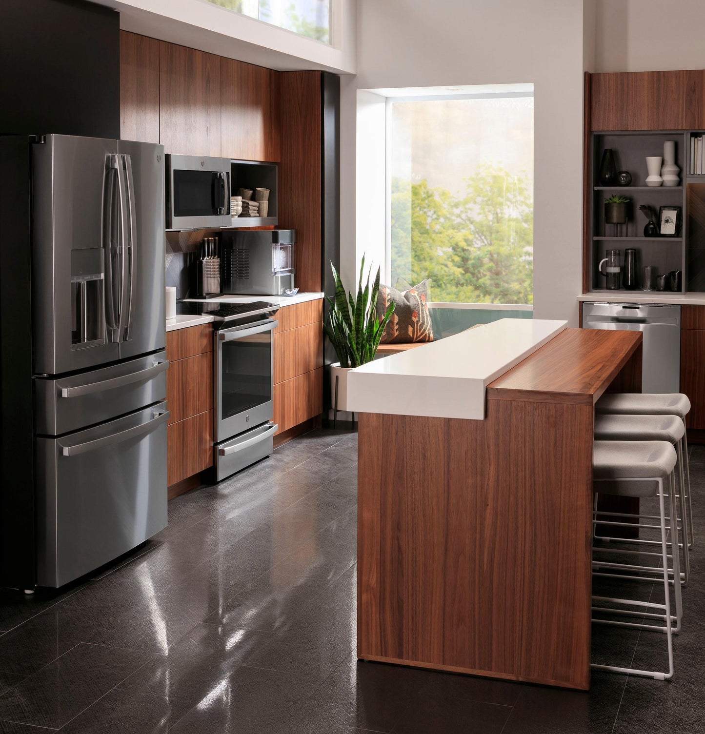 Ge Appliances PXD22BYPFS Ge Profile™ 22.4 Cu. Ft. Smart Counter-Depth Fingerprint Resistant 4-Door French-Door Refrigerator With Door In Door