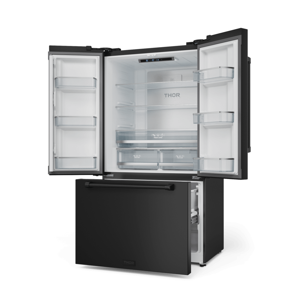 Thor Kitchen RF3621CTD00 36 Inch 20.3 Cu Ft French Door Counter Depth Refrigerator With Ice Maker In Black Gordon Ramsay Series - Rf3621Ctd00