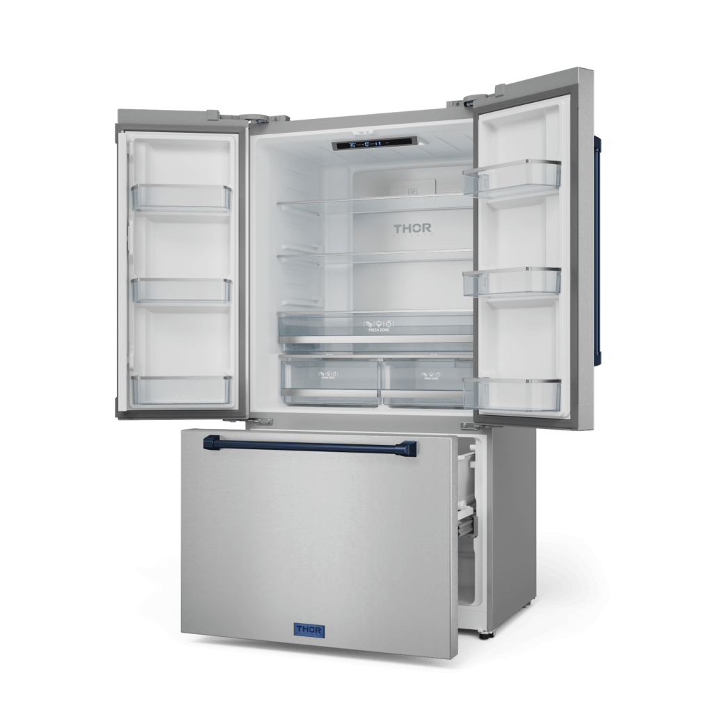 Thor Kitchen RF3621CTD99BLU 36 Inch 20.3 Cu Ft French Door Counter Depth Refrigerator With Ice Maker In Stainless Steel/Navy Blue Gordon Ramsay Series - Rf3621Ctd99-Blu