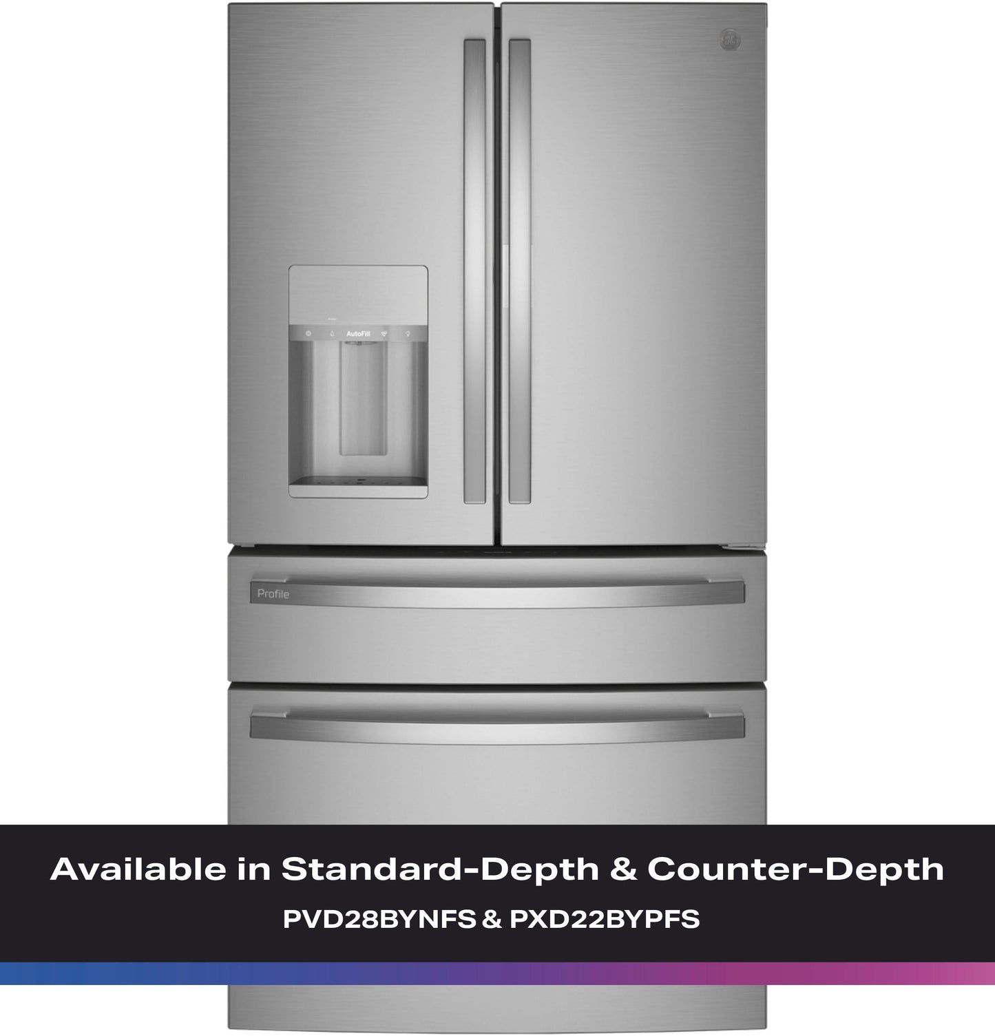Ge Appliances PXD22BYPFS Ge Profile™ 22.4 Cu. Ft. Smart Counter-Depth Fingerprint Resistant 4-Door French-Door Refrigerator With Door In Door