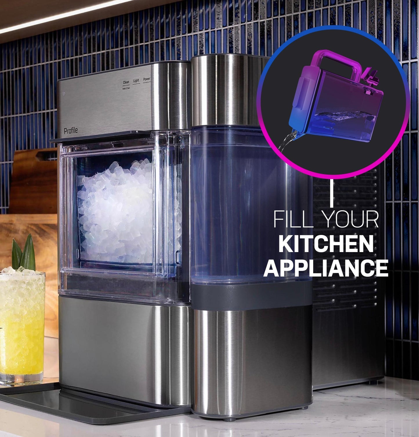 Ge Appliances PHD23BYWFS Ge Profile™ Energy Star® 22.9 Cu. Ft. Counter-Depth Quad-Door Refrigerator With Dual-Dispense Autofill Pitcher And Door In Door