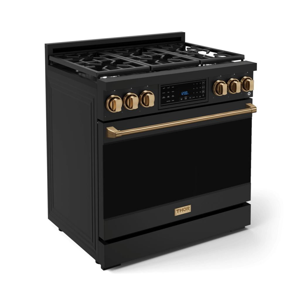 Thor Kitchen RSG36BLPBRZ 36 Inch Professional Lp Range With Tilt Panel Touch Control In Black/Bronze Gordon Ramsay Series - Rsg36Blp-Brz