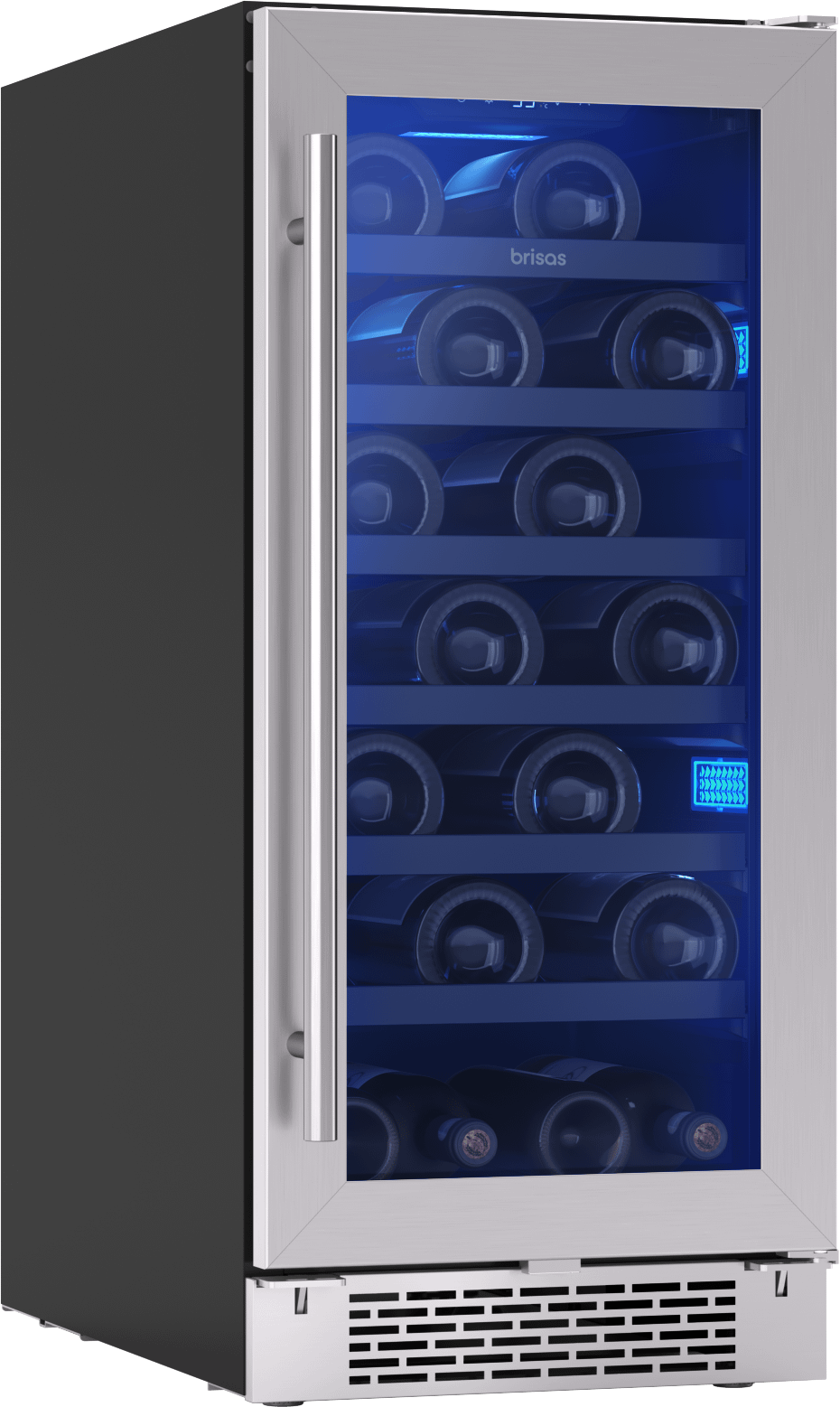 Zephyr BWN15C01AG Brisas Wine Cooler, 15In Uc, Ss+Gls, Rvs Dr, 1Z
