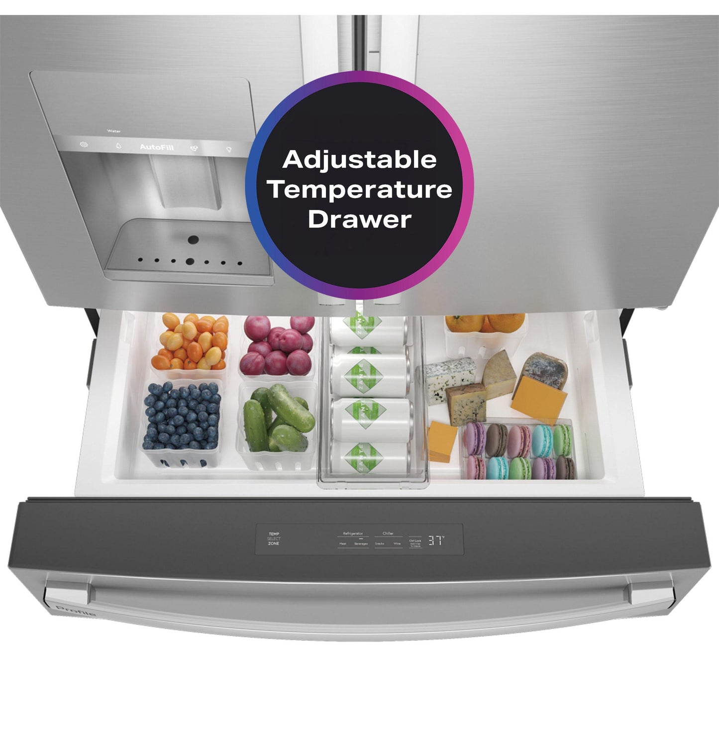 Ge Appliances PXD22BYPFS Ge Profile™ 22.4 Cu. Ft. Smart Counter-Depth Fingerprint Resistant 4-Door French-Door Refrigerator With Door In Door