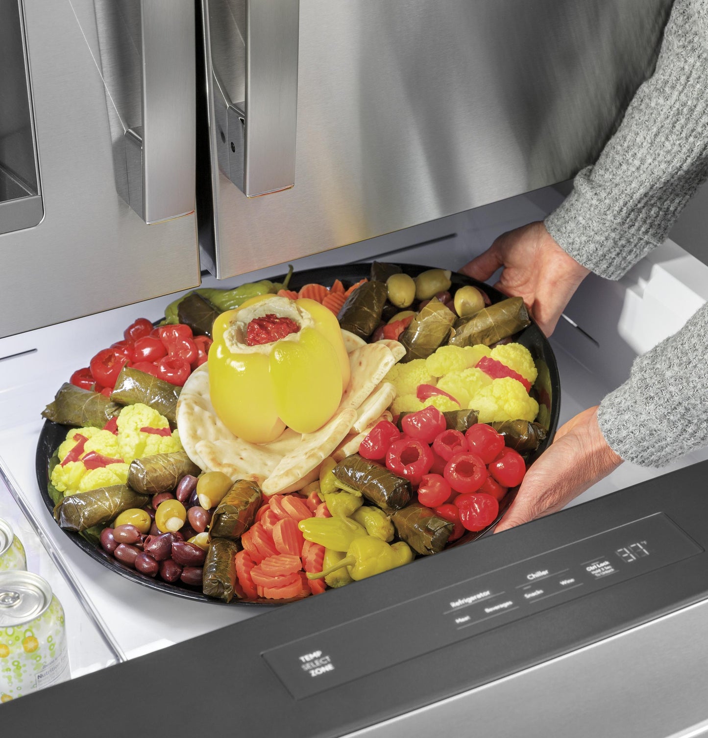 Ge Appliances PXD22BYPFS Ge Profile™ 22.4 Cu. Ft. Smart Counter-Depth Fingerprint Resistant 4-Door French-Door Refrigerator With Door In Door