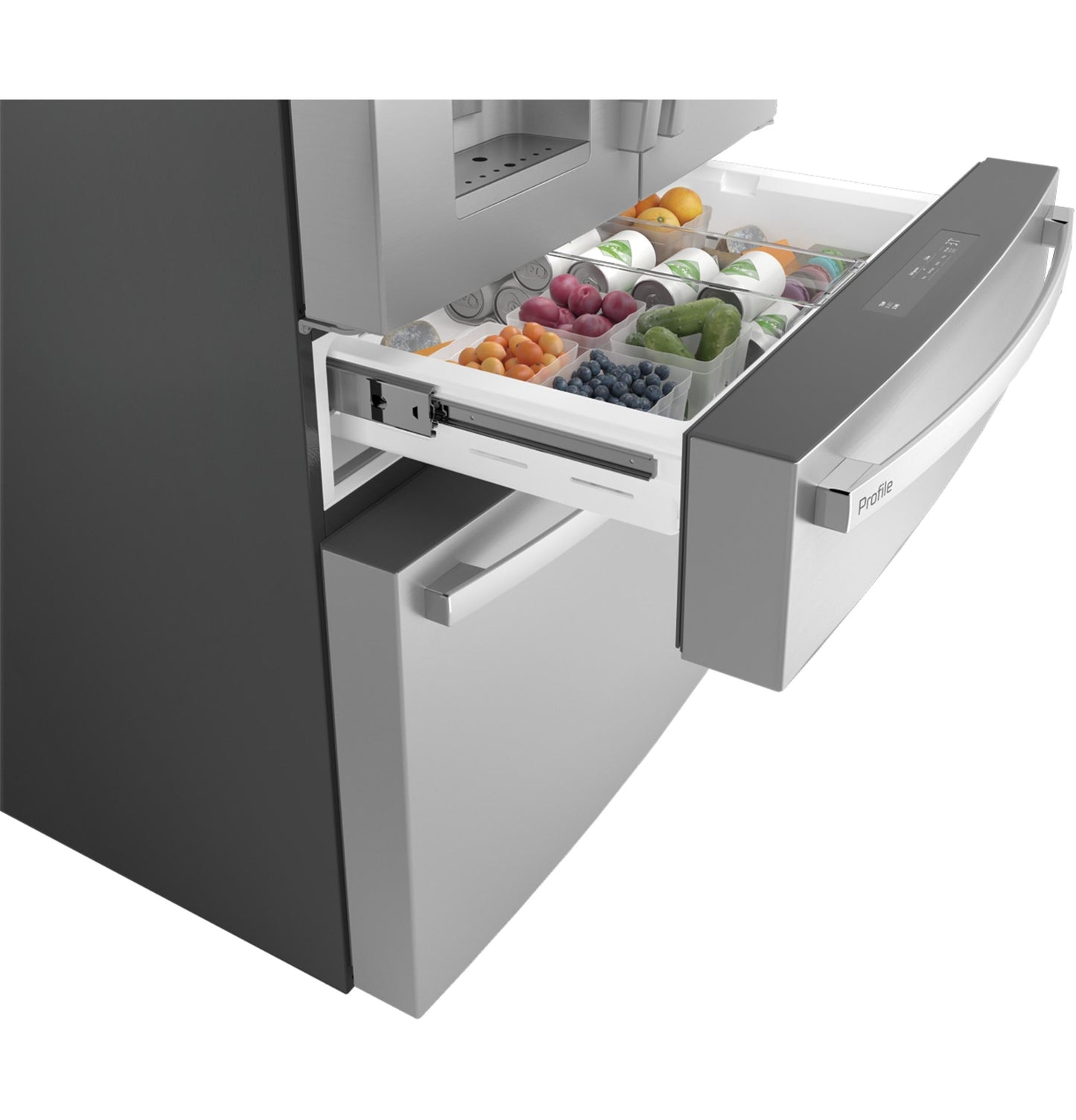 Ge Appliances PXD22BYPFS Ge Profile™ 22.4 Cu. Ft. Smart Counter-Depth Fingerprint Resistant 4-Door French-Door Refrigerator With Door In Door