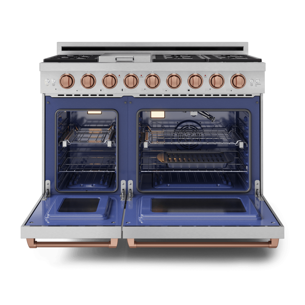 Thor Kitchen RSG48ERSG 48 Inch Professional Gas Range With Pro-Style Knobs In Stainless Steel/Rose Gold Gordon Ramsay Series - Rsg48E-Rsg