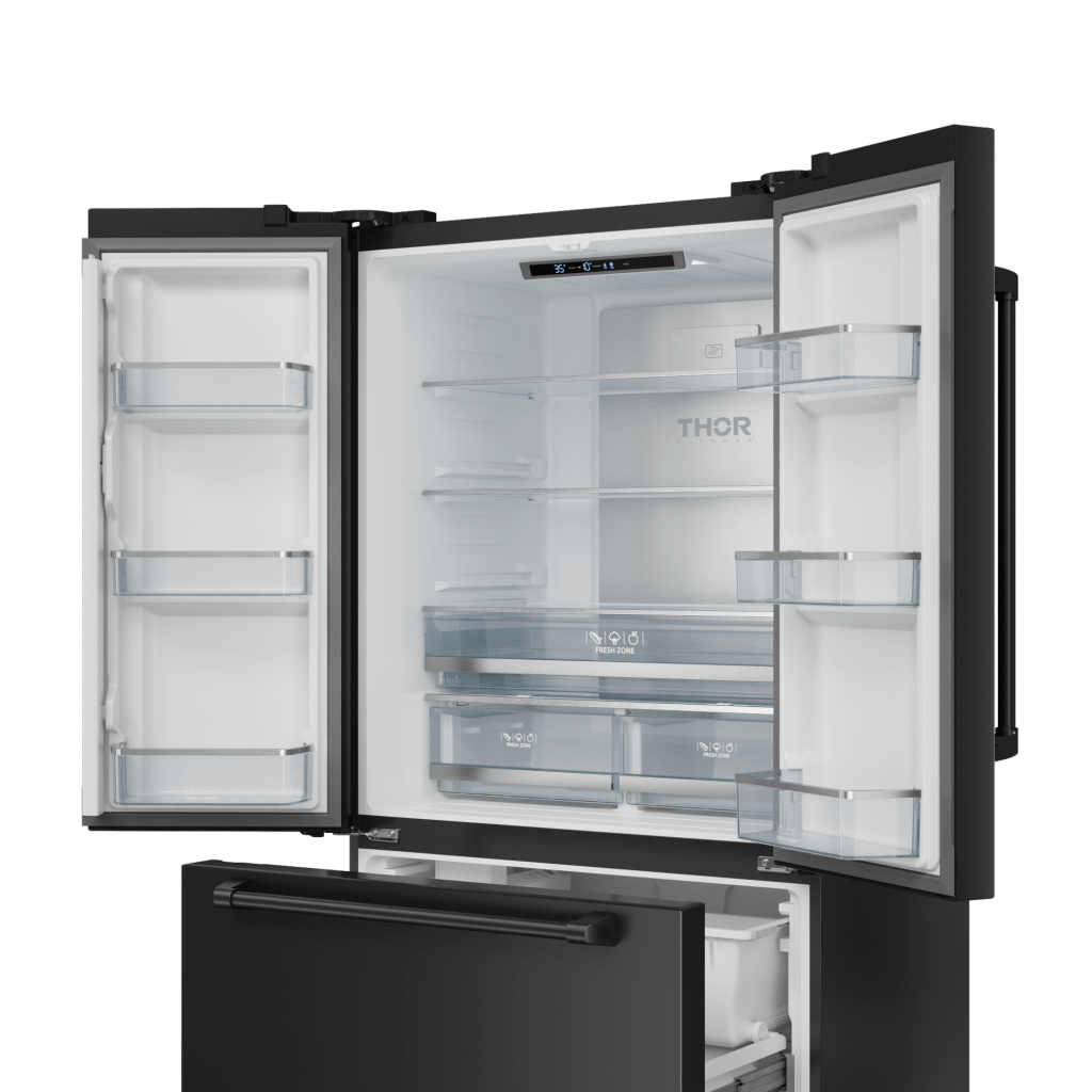 Thor Kitchen RF3621CTD00 36 Inch 20.3 Cu Ft French Door Counter Depth Refrigerator With Ice Maker In Black Gordon Ramsay Series - Rf3621Ctd00