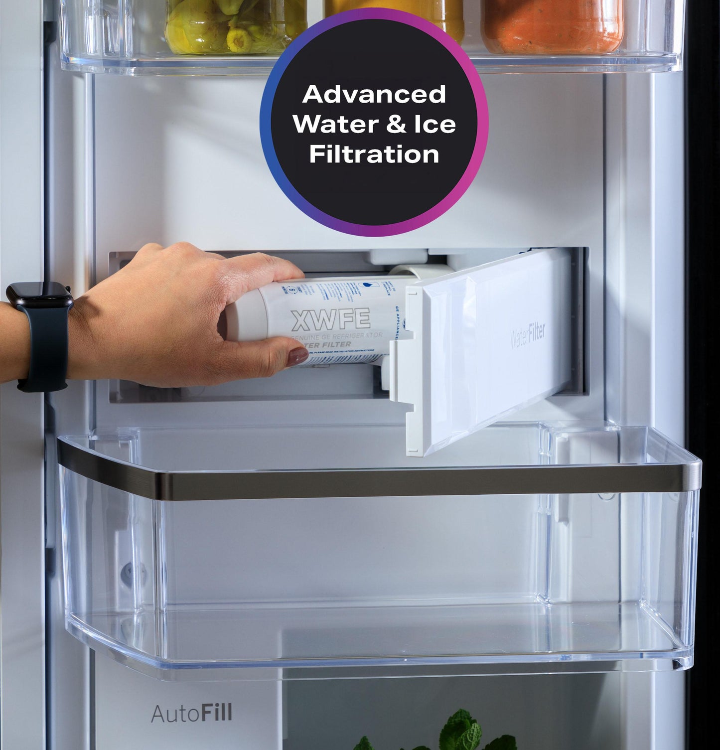 Ge Appliances PHD23BYWFS Ge Profile™ Energy Star® 22.9 Cu. Ft. Counter-Depth Quad-Door Refrigerator With Dual-Dispense Autofill Pitcher And Door In Door