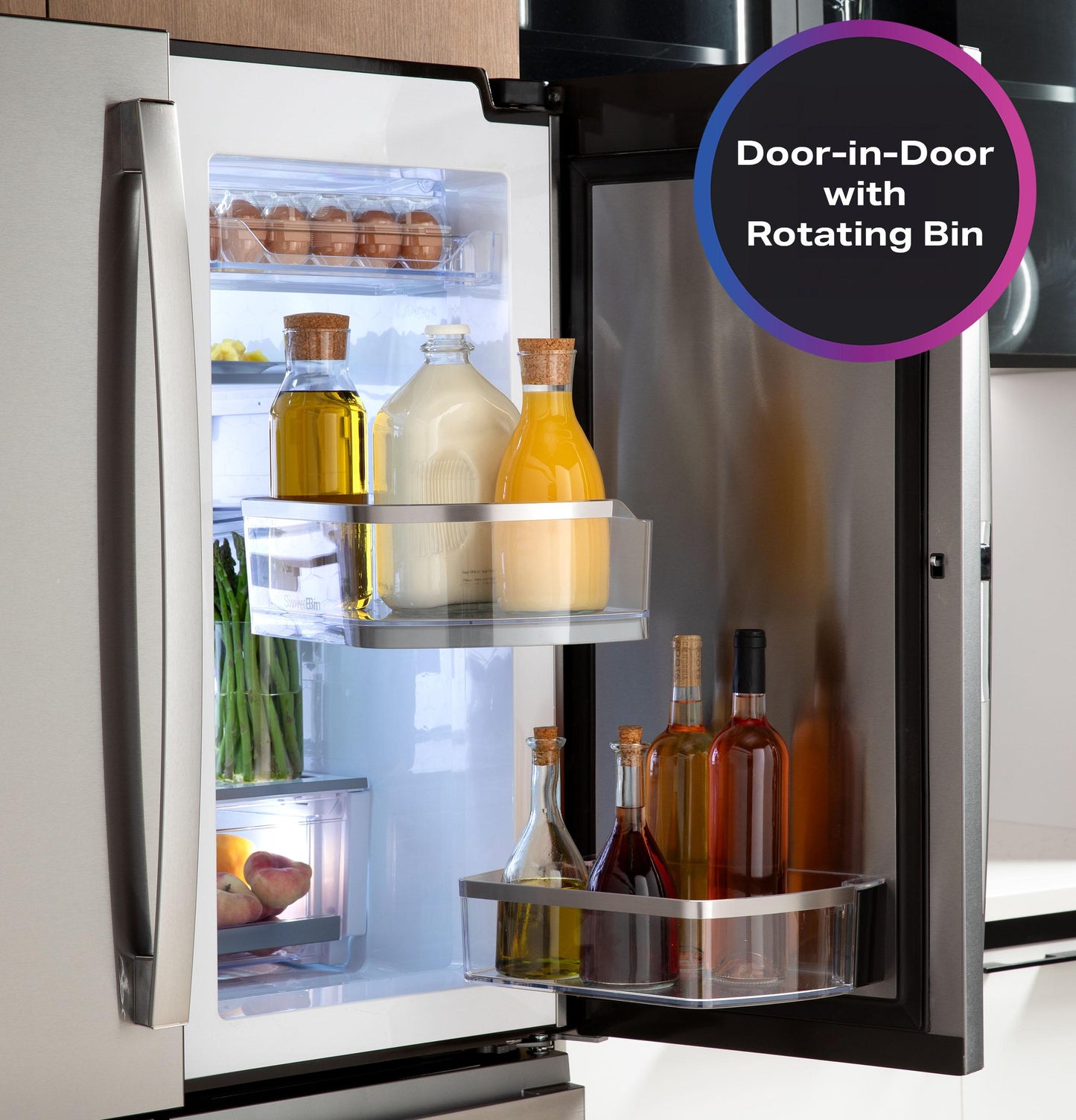 Ge Appliances PHD23BYWFS Ge Profile™ Energy Star® 22.9 Cu. Ft. Counter-Depth Quad-Door Refrigerator With Dual-Dispense Autofill Pitcher And Door In Door