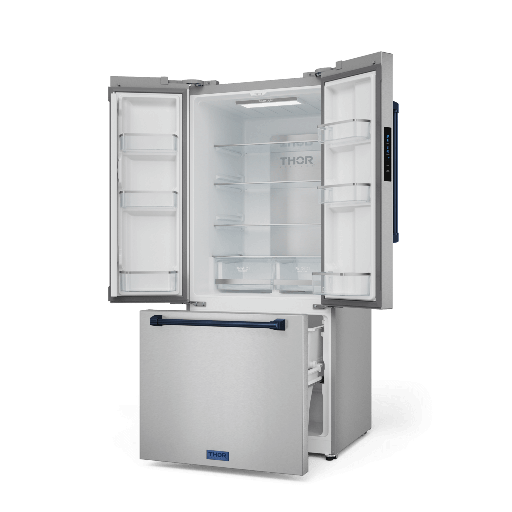 Thor Kitchen RF3017FFD99BLU 30 Inch 17.7 Cu Ft French Door Counter Depth Refrigerator With Ice Maker In Stainless Steel/Navy Blue Gordon Ramsay Series - Rf3017Ffd99-Blu