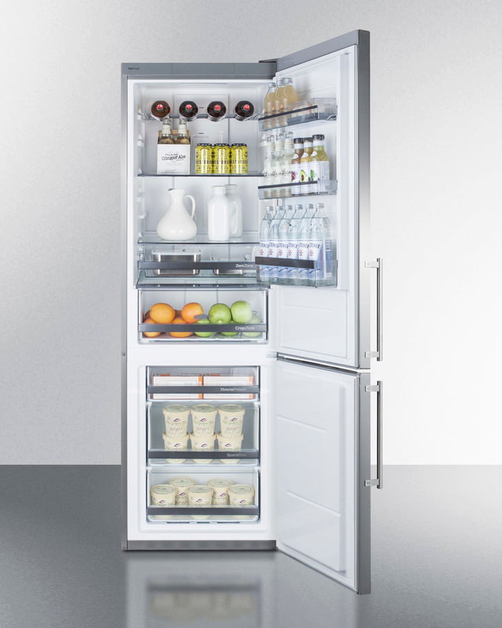Summit FFBF249SSBI 24" Wide Built-In Bottom Freezer Refrigerator