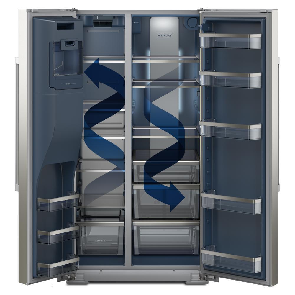 Maytag MRSC6636RZ 36-Inch Wide Counter-Depth Side-By-Side Refrigerator With Arctic Blue Interior - 20.8 Cu. Ft.