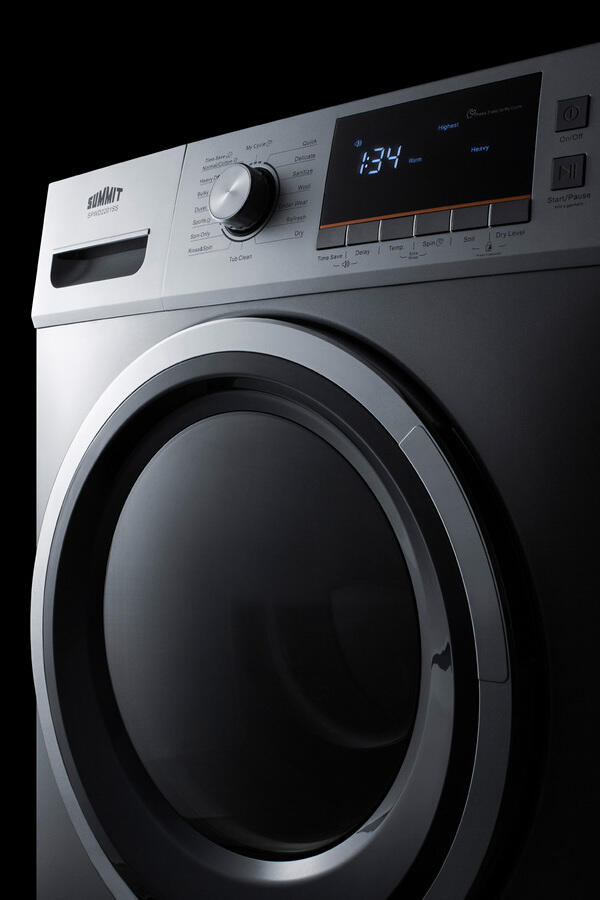 Summit SPWD2201SS 24" Wide 115V Washer/Dryer Combo For Non-Vented Use In Platinum Finish