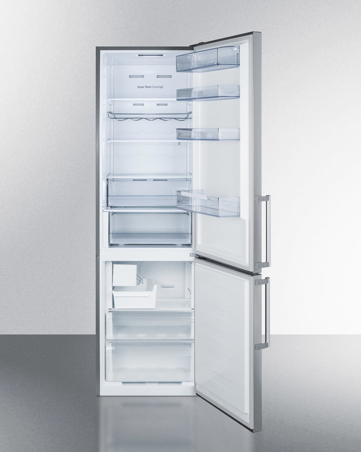 Summit FFBF192SSBIIM 24" Wide Built-In Bottom Freezer Refrigerator With Icemaker