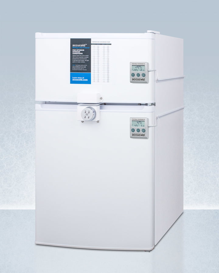 Summit CP351WLLF2PLUS2ADA Ada Height Two-Door Cycle Defrost Refrigerator-Freezer With Combination Lock And Nist Calibrated Thermometers