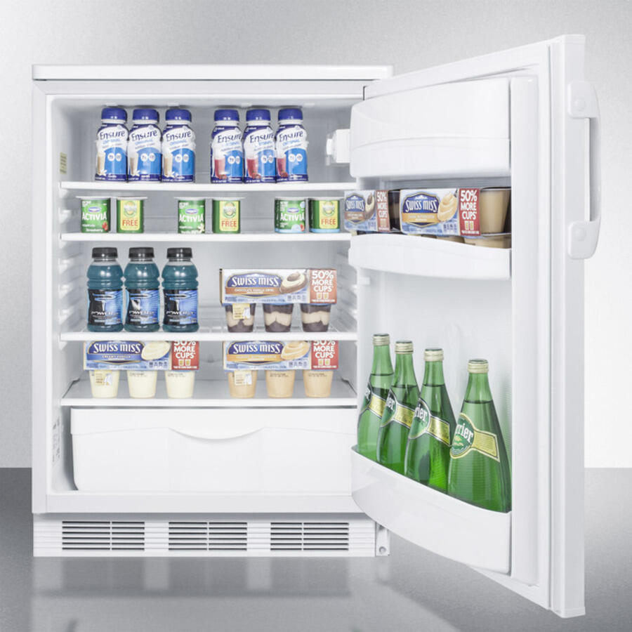 Summit FF6BI Built-In Undercounter All-Refrigerator For General Purpose Use, With Automatic Defrost Operation And White Exterior