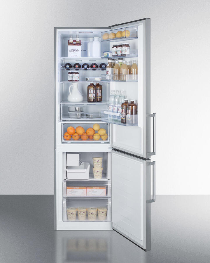 Summit FFBF192SSBIIM 24" Wide Built-In Bottom Freezer Refrigerator With Icemaker
