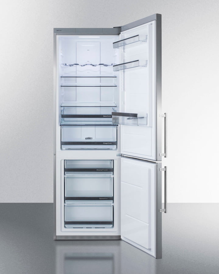 Summit FFBF249SSBI 24" Wide Built-In Bottom Freezer Refrigerator