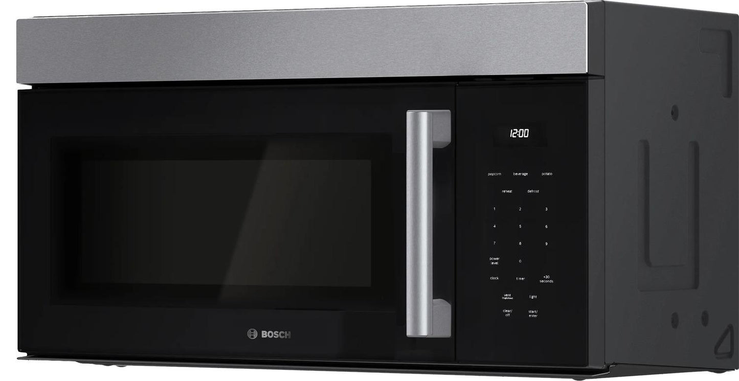Bosch HMV1055U 100 Series Over-The-Range Microwave 30" Left Sideopening Door, Stainless Steel