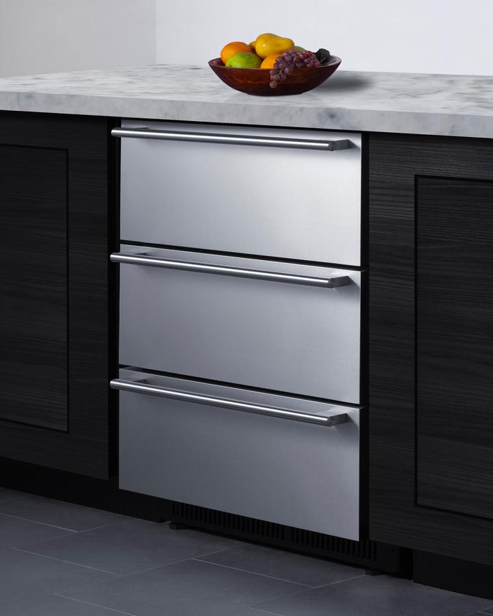 Summit SP6DS3DOS 24" Wide Built-In 3-Drawer Outdoor All-Refrigerator