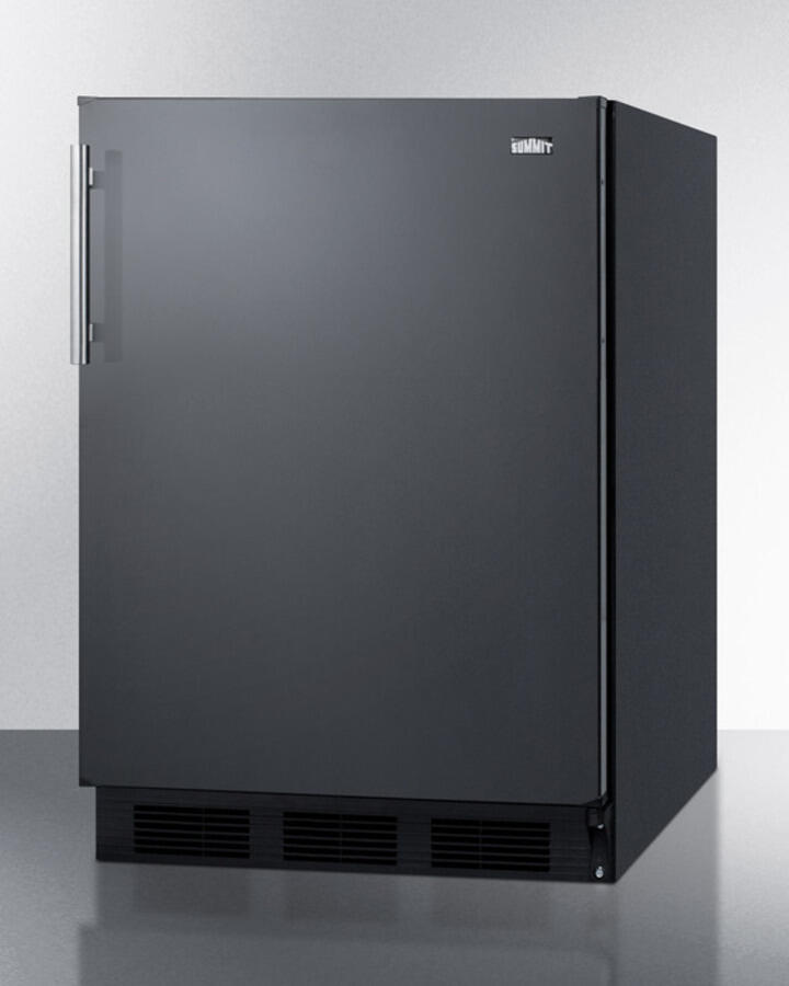 Summit CT663B Freestanding Counter Height Refrigerator-Freezer For Residential Use, Cycle Defrost With Deluxe Interior And Black Finish