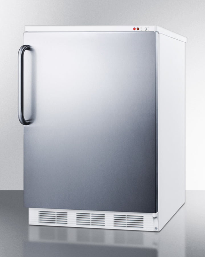 Summit VT65MBISSTB Built-In Undercounter Medical All-Freezer Capable Of -25 C Operation, With Wrapped Stainless Steel Door And Towel Bar Handle
