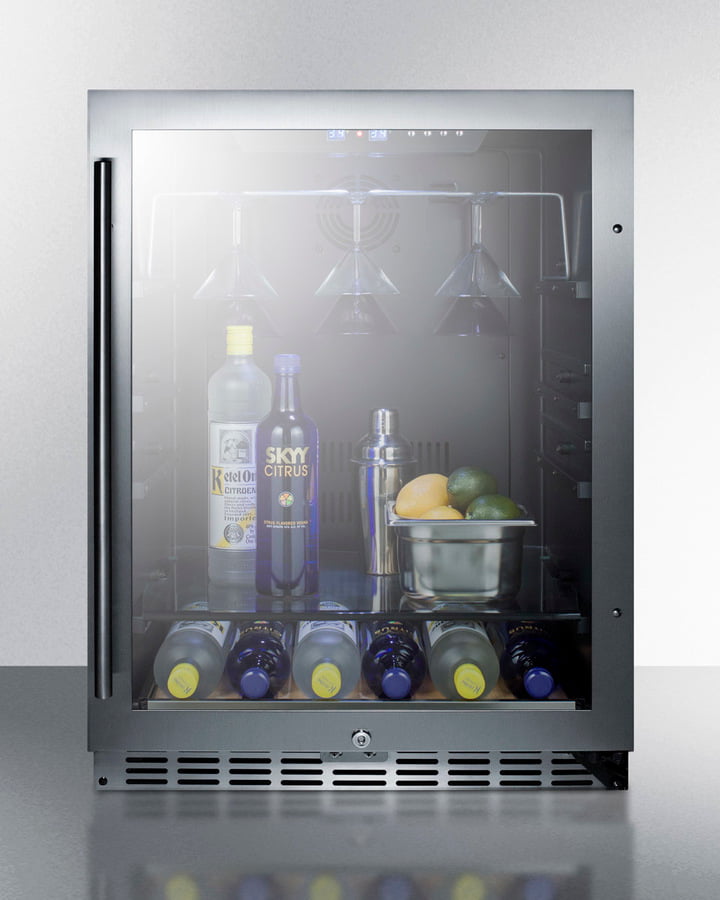 Summit SHELFKITSCR24 Stainless Steel Shelf Lets You Hang Martini Glasses & Other Stemware Inside The Scr2466