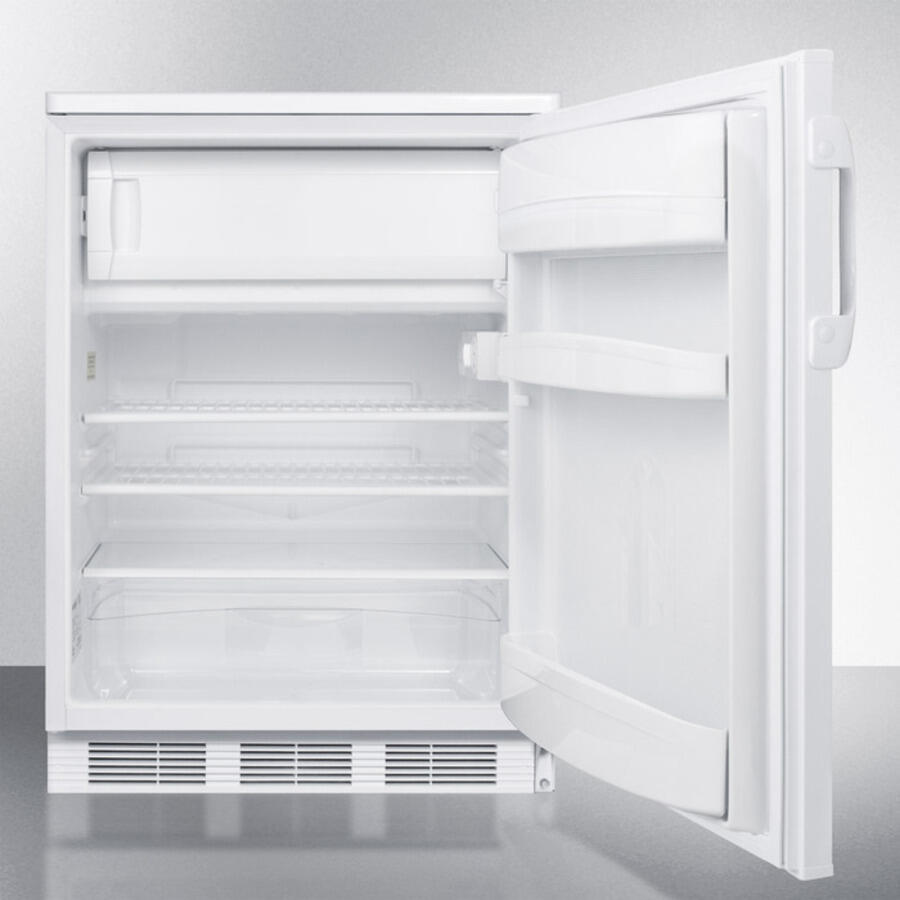 Summit CT66L Freestanding Refrigerator-Freezer For General Purpose Use, With Lock, Dual Evaporator Cooling, Cycle Defrost, And White Exterior