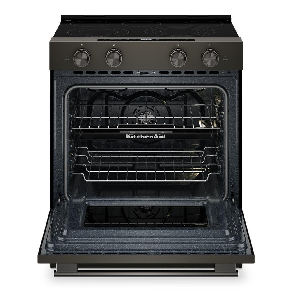 Kitchenaid KSES530SBE 5.3 Cu. Ft. Smart Slide-In Electric Range With Two Even-Heat™ Hyper Elements And Convection Cooking Modes