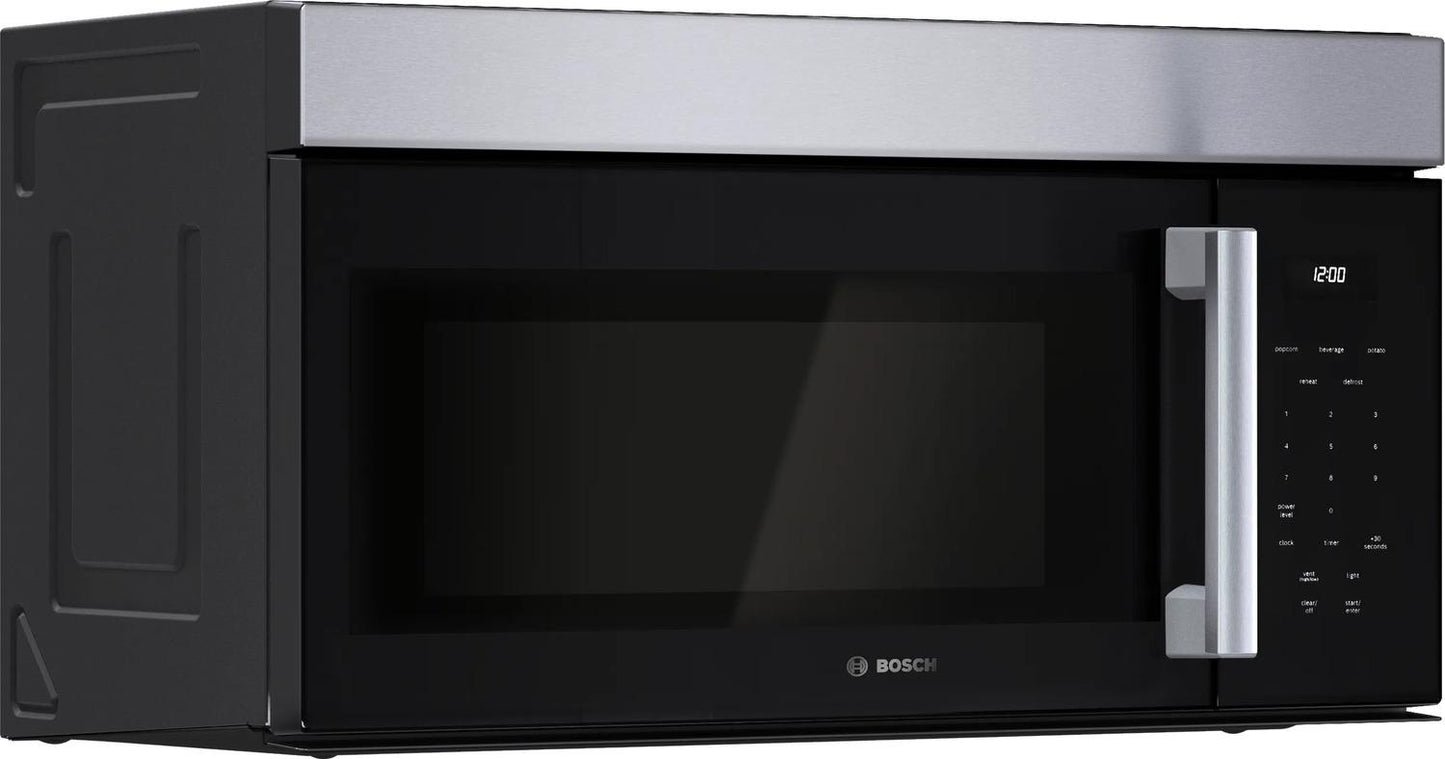 Bosch HMV1055U 100 Series Over-The-Range Microwave 30" Left Sideopening Door, Stainless Steel