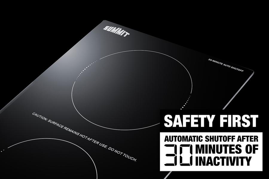 Summit SINCH230V2B 12" Wide 208-240V 2-Zone Induction Cooktop Induction Cooktop With Safety Shutoff