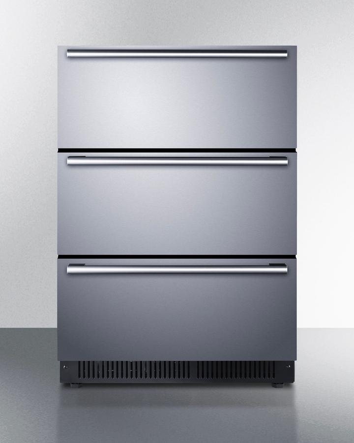 Summit SP6DS3DOS 24" Wide Built-In 3-Drawer Outdoor All-Refrigerator