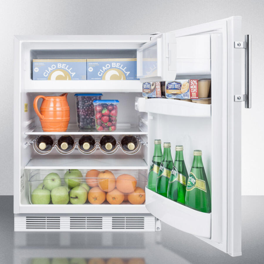 Summit CT661ADA Ada Compliant Freestanding Refrigerator-Freezer For Residential Use, Cycle Defrost With Deluxe Interior And White Finish