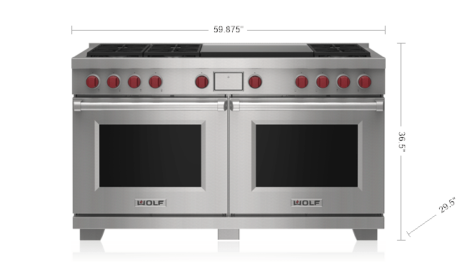 Wolf DF60650DGWHP 60" Dual Fuel Range - 6 Burners And Infrared Dual Griddle