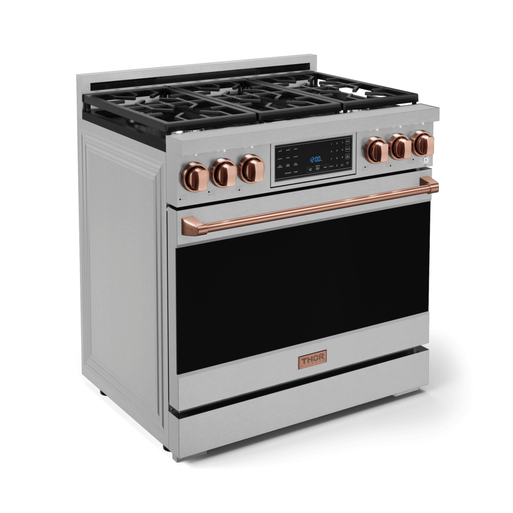 Thor Kitchen RSG36RSG 36 Inch Professional Gas Range With Tilt Panel Touch Control In Stainless Steel/Rose Gold Gordon Ramsay Series - Rsg36-Rsg