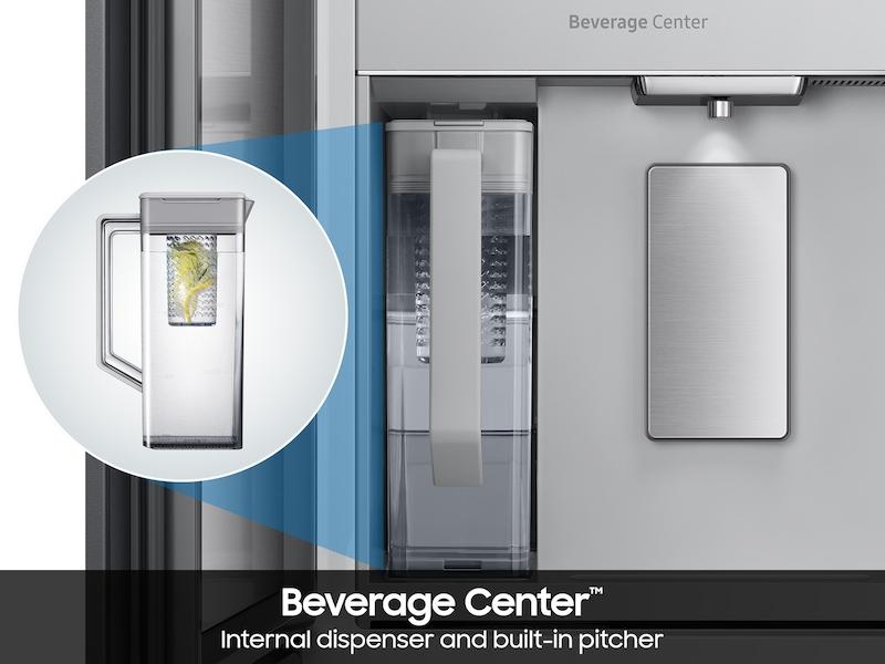 Samsung RF90F29AECR Bespoke 29 Cu. Ft. 4-Door French Door Refrigerator With Ai Family Hub&#8482;+ & Ai Vision Inside&#8482; In Charcoal Glass And Stainless Steel